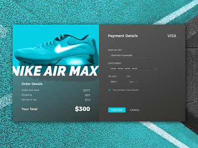 Nike Air Max checkout page daily ui 002 design interface design payment form ui ux