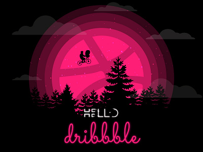 Hello Dribbble! debuts dribbble first hello illustration invite thanks