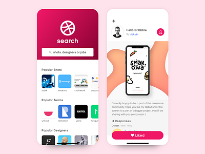 Dribbble App ui design ui trends ux designer