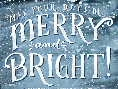 Merry and Bright drawing flowers hand drawn illustration lettering type typography