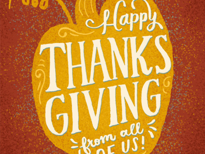 Happy Thanksgiving fall hand drawn holiday illustration lettering pumpkin thanksgiving type