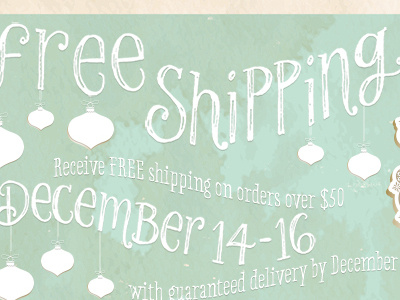 Free Shipping Promotion christmas december hand drawn holiday lettering type typography