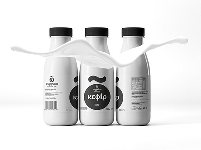 Sirrako Kefir black branding diary drink food foodie greece illustration kefir milk packagedesign sirrako white