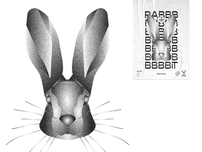 Stonimals - Rabbit animals black grain grey illustration rabbit stone