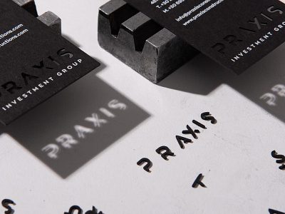 Praxis Investment Group branding busines busines card business business card card construction custom laser cut logo paper print