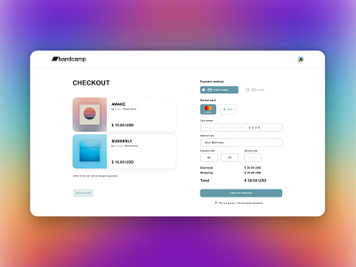 DailyUI #002 || CHECKOUT CREDIT CARD