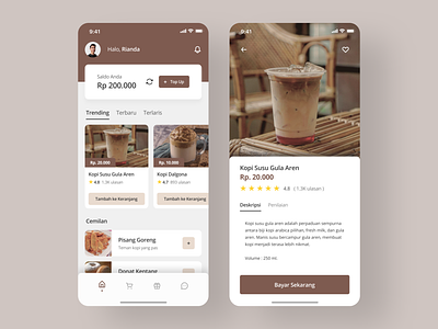 Coffee Shop Mobile App - UI Design coffee coffeeshop mobile rianda rianda design shop ui
