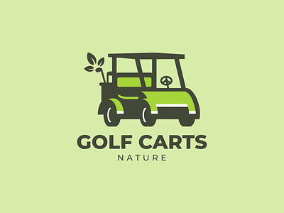 Golf Carts Nature branding cartoon cartoon illustration cartoon logo company design flat golf illustration logo logo a day logo design vector