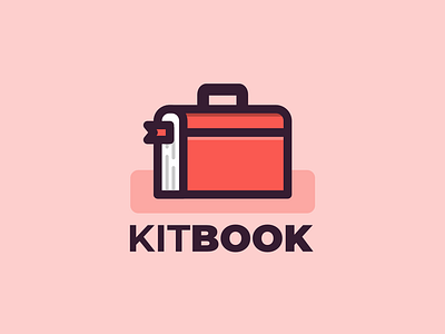 Kitbook Logo book cartoon cartoon logo design flat flat design flat logo illustration kit logo rianda rianda design simple