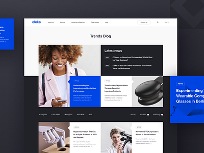 Eleks Website blog blue branding consulting contact design desktop development enterprise grid leadership mobile office software strategy ui ux web website white