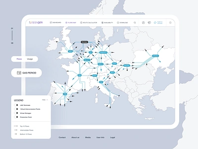 Appygas (GRTgaz Deutschland) application branding dashboard data design europe gas grey map market mobile pipeline saas system tablet tracking ui ux white world