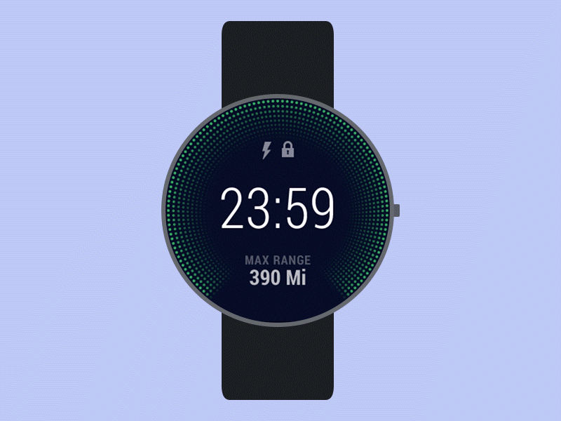 Tesla Android Wear Watch App android wear animation material design moto 360 tesla ui design ux design watch app wearable