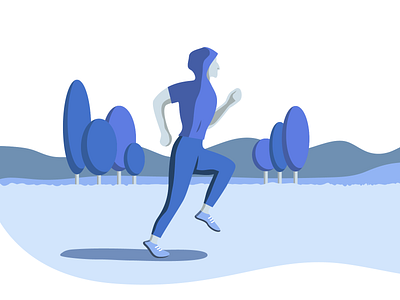 Keep running blue design flat illustration ui vector