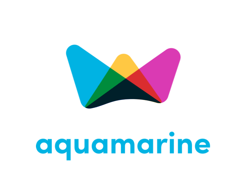 Aquamarine Rebrand after effect animated illustration logo multiply overlay rebrand wobble