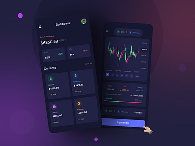 Crypto Mobile Responsive Trading Dashboard app design crypto trading crypto wallet cryptocurrency currency figma interaction design money app money management productdesign uidesign uxdesign
