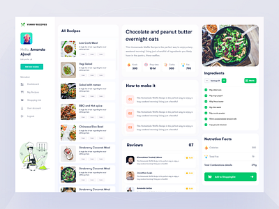 Yummy Dashboard Project first draft clean ui food food app illustration interaction meal app meal planner meal prep minimal typogaphy