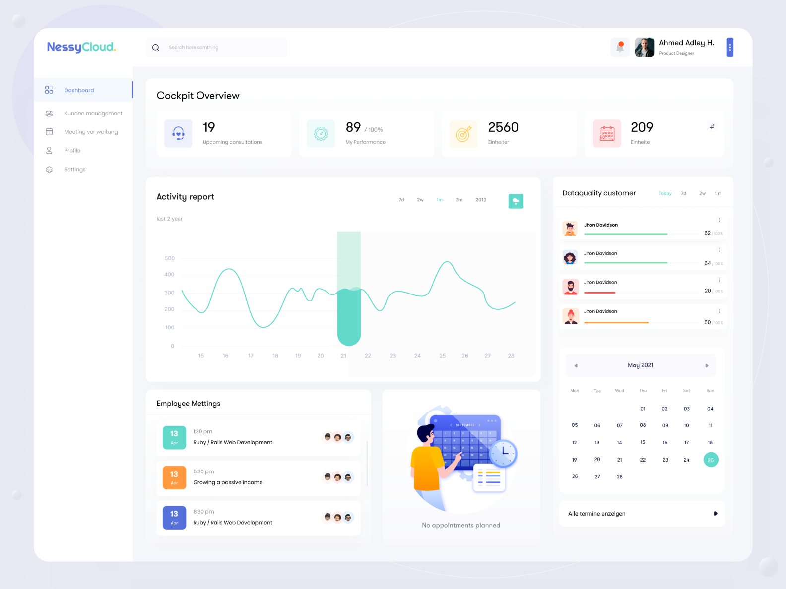 NessyCloud Cockpit Overview Design by Khondokar Likhon on Dribbble