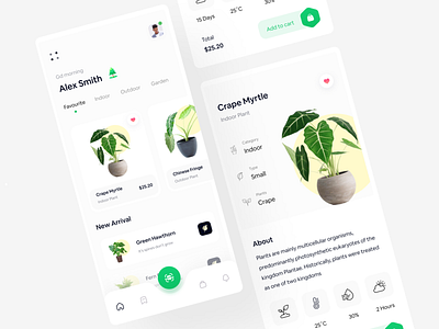 PlatShop Project explorations clean ui ecommerce green ui illustration minimal mobile mobile shop plant plantshop product design tree treeshop typogaphy uiux