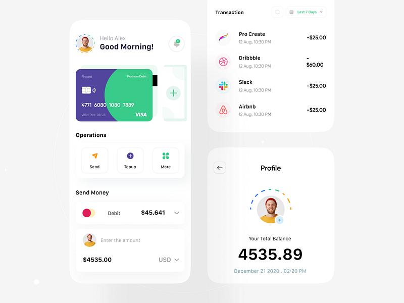 Finance Dashboard Mobile Version by Khondokar Likhon on Dribbble