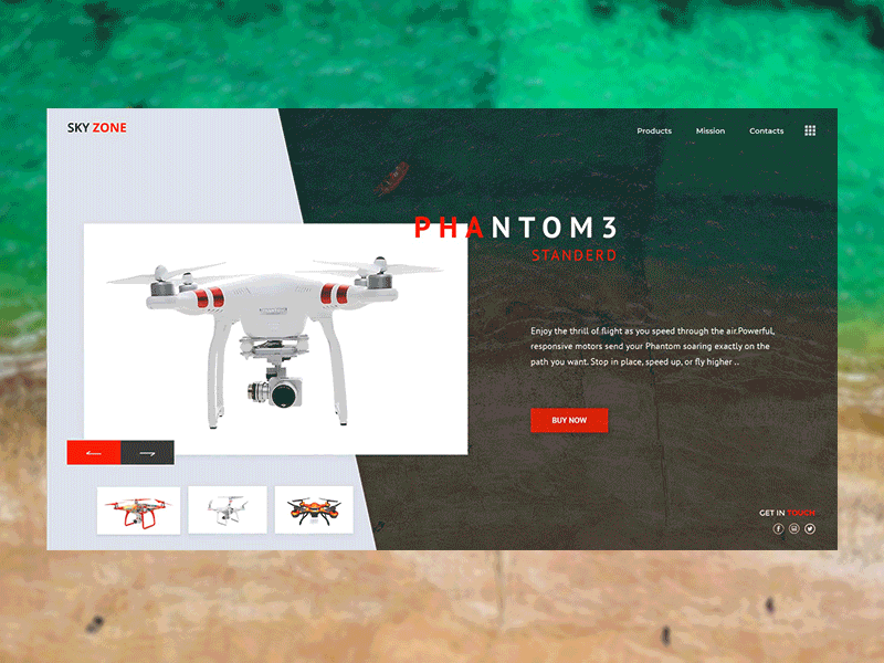 DJI Phantom 3 Web UI Exploration animation animation e commerce best shot gif header interaction interior minimal ui motion slider trend website