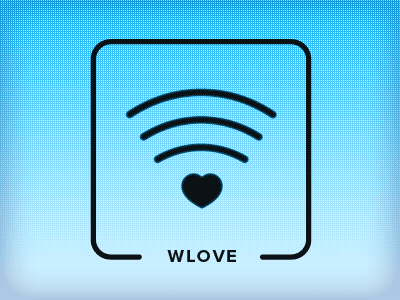 Wlove heart icon love wlan