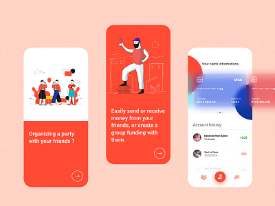 Group funding app concept app colors design figma illustration interface minimalism simple ui
