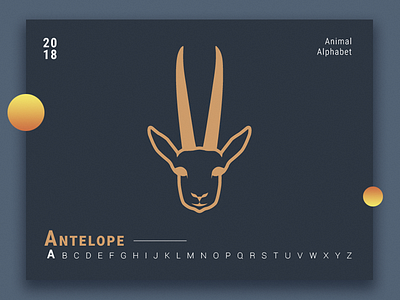 Animals Alphabet - Antelope ai alphabet animal animals alphabet icon layout minimalism simple