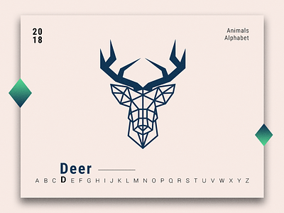 Animals Alphabet - Deer ai alphabet animal animal alphabet icon minimalism simple
