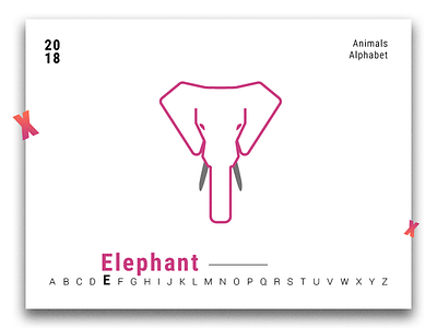 Animals Alphabet - Elephant ai alphabet animal animal alphabet icon minimalism simple
