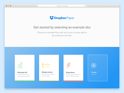 Dropbox Paper Welcome dropbox dropbox paper get started onboarding paper