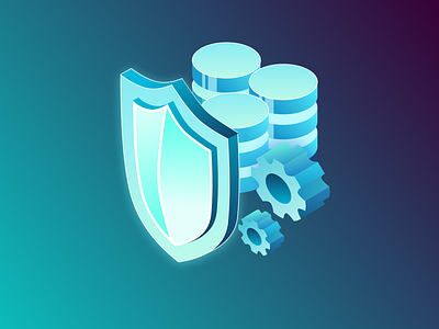 Security & Compliance artwork data design graphic illustration isometric isometry security shield