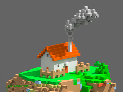 Home alone 3d alone art bright colors latest lonely magicavoxel new smoke voxel