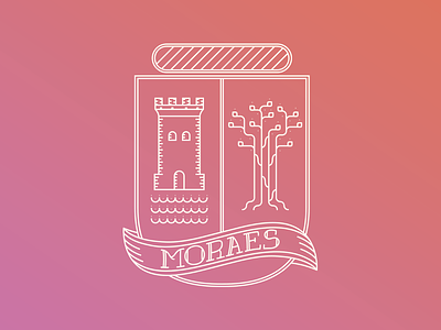 Moraes: Coat of Arms armorial blazon castle coat lettering sea tree