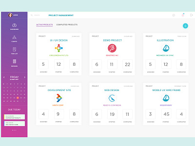 Project Management - daily dashboard design management project ui