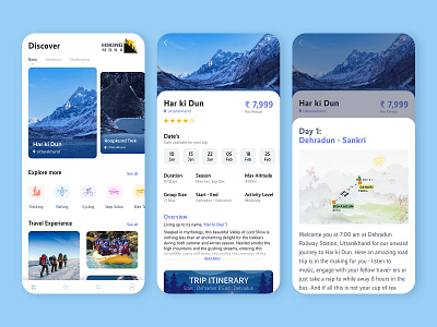 Hiking App UI -  Travel App Design