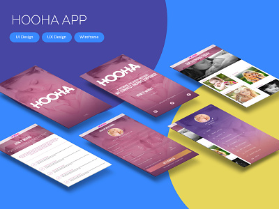 HooHA App app design mobile app design ui design user interface design ux design wireframe