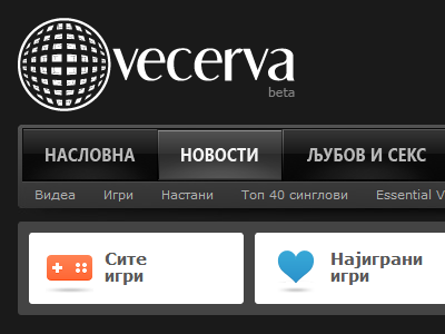 Vecerva navigation menu black button menu navigation ui