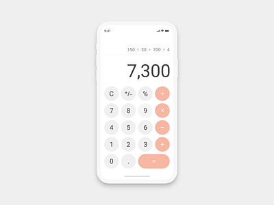 Calculator iOS app design app calculator design flat ios minimal ui