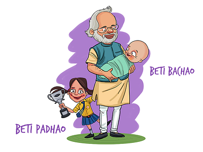 Save the girl child! anna bjp cartoon illustration indian modi political politics sarkar