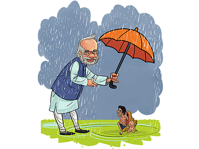 No one's homeless bjp cartoon home illustration indian modi political politics sarkar