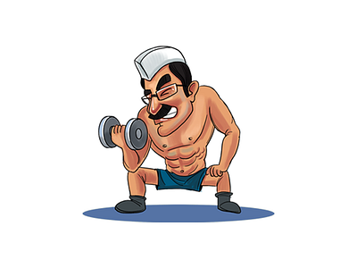 Arvind Kejriwal With Dumbbell