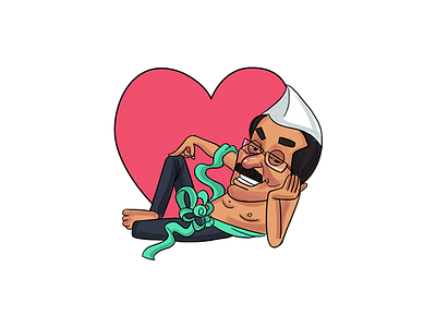 Arvind Kejriwal With Heart Sticker Design