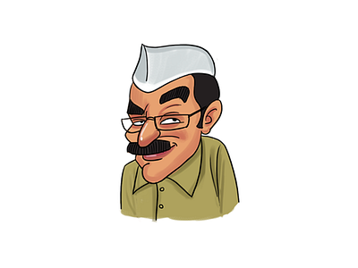 Arvind Kejriwal Sticker Design aam aadmi cartoon cartoons design funny illustration indian political politics sarkar