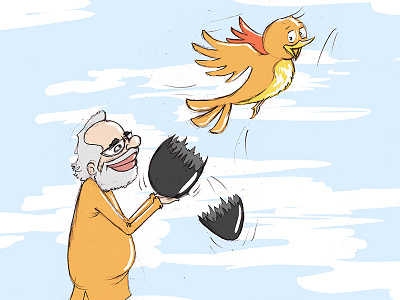 Cute Bird Is Free Now ! bjp caricature cartoon character design funny illustration indian modi political politics sarkar