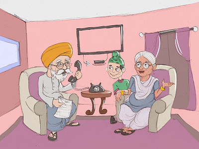 Punjabi Family Sticker Design