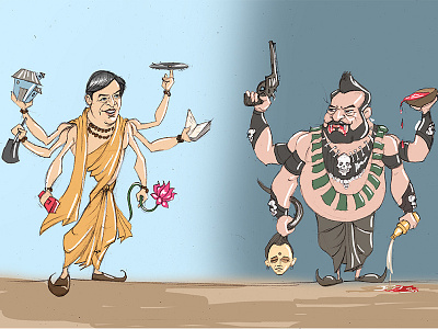 Politician Caricature Design caricature cartoons character design funny illustration indian political politics sarkar vector