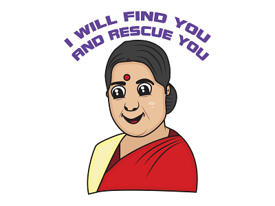 Sushma Swaraj Sticker Design bjp caricature cartoon cartoons character funny illustration indian political politics sarkar