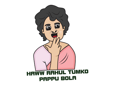 Priyanka Gandhi Sticker Design caricature cartoon character design funny illustration indian political politics sarkar
