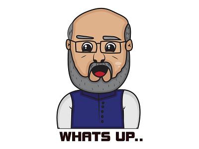 Amit Shah Sticker Design bjp caricature cartoon character design funny illustration indian political politics sarkar