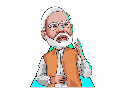 Narendra Modi Sticker Design caricature cartoon character design funny illustration indian modi political politics sarkar vector